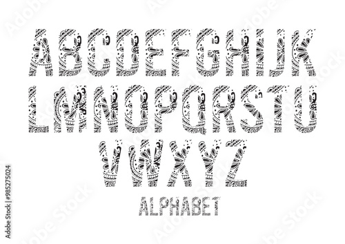 hand drawn alphabet