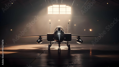 Jet Fighter in Hangar 3D Il...