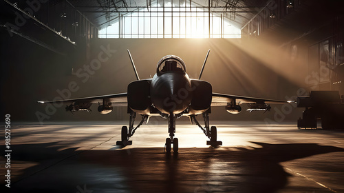Jet Fighter in Hangar - 3D ...