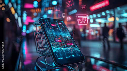 Smartphone in Shopping Cart...