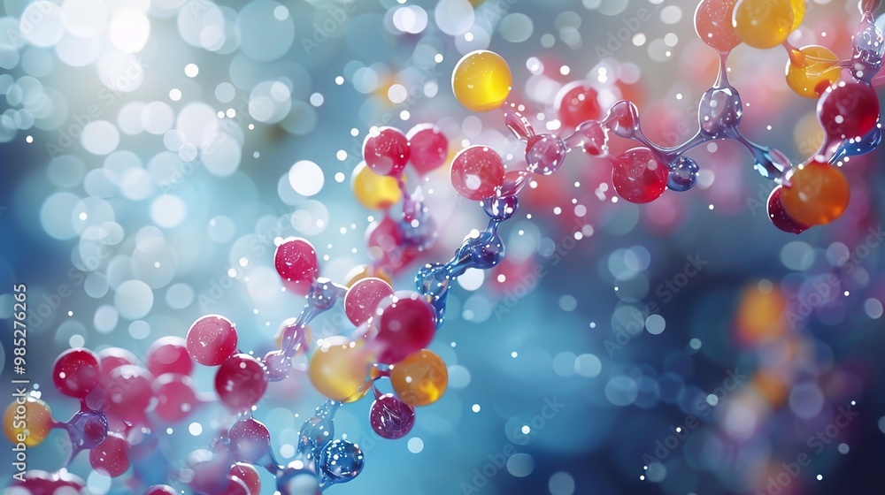 Abstract Colorful Molecule Structure - Science Background Abstract Colorful Molecule Structure - Science Background