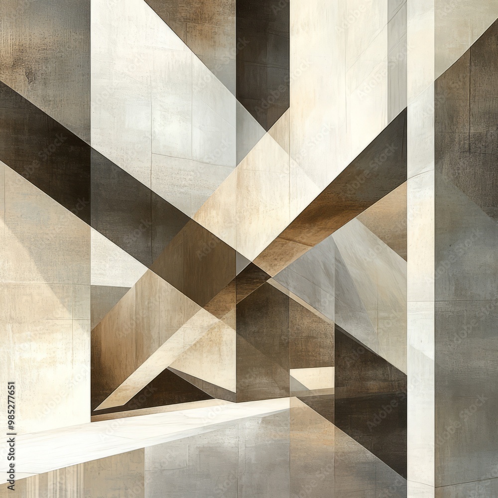 Fototapeta premium Abstract Geometric Composition in Neutral Tones