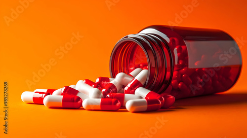 Red and White Capsules Spil...