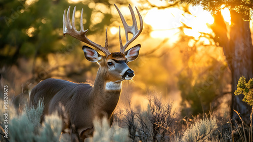 Majestic Deer in Golden Hou...
