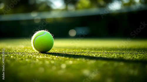 Tennis Ball on Grass Court ...