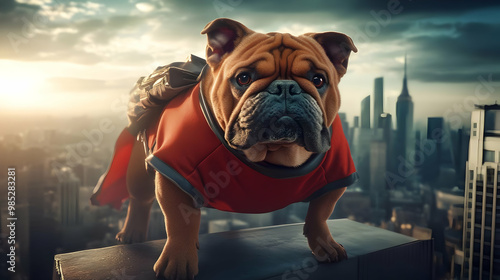 Superhero Bulldog Illustration