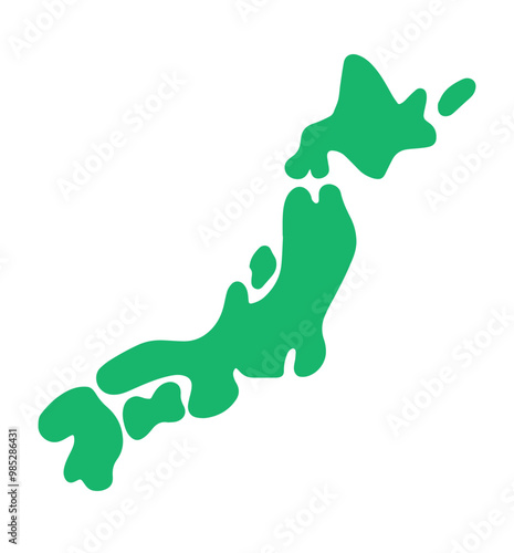 シンプルな手描きの日本地図