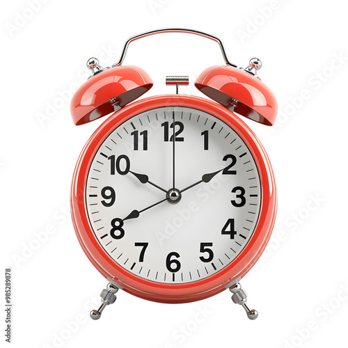 3D Alarm Clock with Retro Design and Red Finish, Perfect for Time Management, Deadlines, Reminders, and Productivity Themes Generated AI