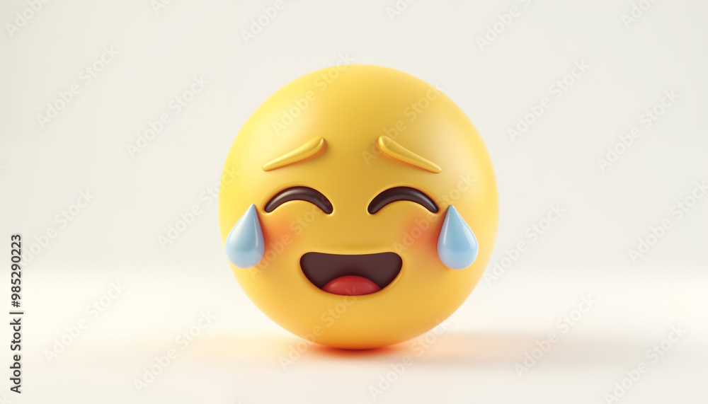 Cute emoticon cry face 3D Cute emoticon cry face 3D
