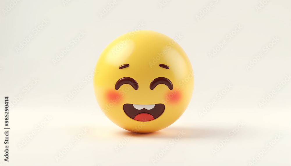 Fototapeta premium Cute emoticon offended 3D
