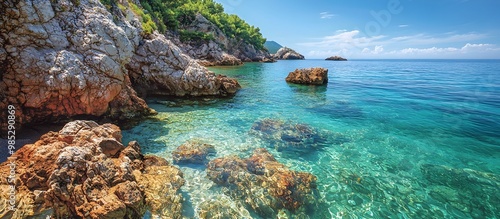 Turquoise Seascape with Distant Islands on the Horizon