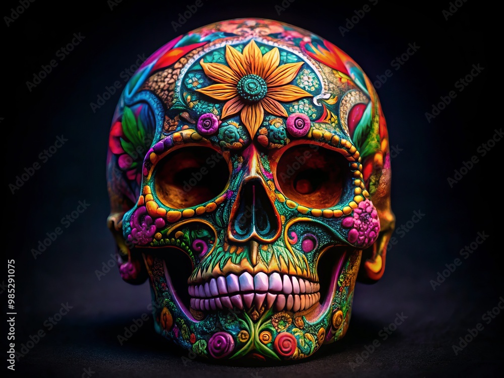 Intricate Skull Design on a Black Background for Artistic and Creative Visual Projects Intricate Skull Design on a Black Background for Artistic and Creative Visual Projects