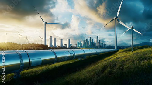 Industrial Landscape with W...