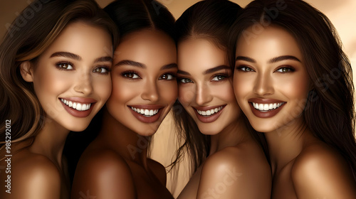 Smiling Women Group Portrai...