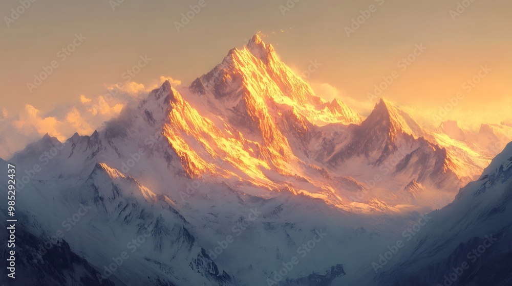 Golden Hour Mountain Peak Golden Hour Mountain Peak