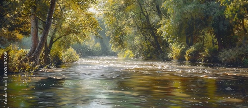 River In Sunny Summer Day