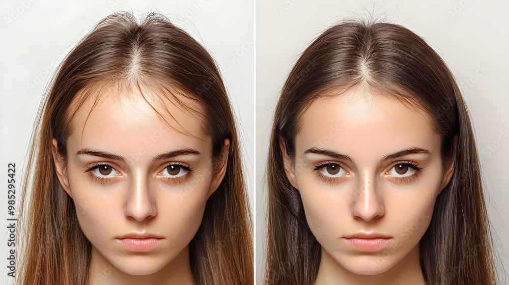 Infographic explaining the science behind hair regrowth, with before-and-after photos illustrating the transformation from sparse hair to a naturally thick result Infographic explaining the science behind hair regrowth, with before-and-after photos illustrating the transformation from sparse hair to a naturally thick result