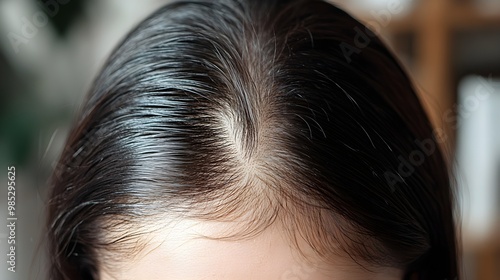 Patient's hair transformation with supplements, documenting initial hair loss and the visible results of thicker, healthier hair post-treatment photo