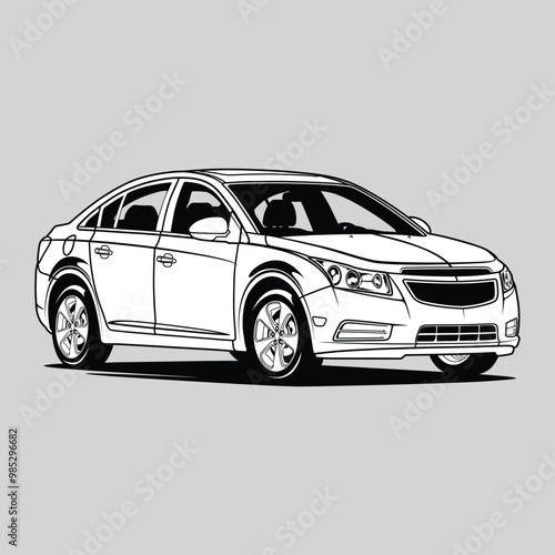 Black and White Car Cruze J300