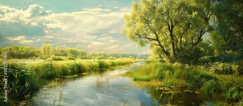 Wallpaper Mural River In Sunny Summer Day Torontodigital.ca