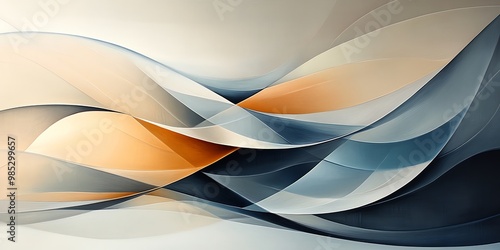 Wallpaper Mural Abstract background with blue, white, and orange abstract shapes. Torontodigital.ca
