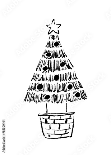 クリスマスツリー　線画