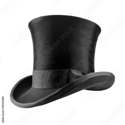 Vintage black hat on a transparent background. PNG. photo