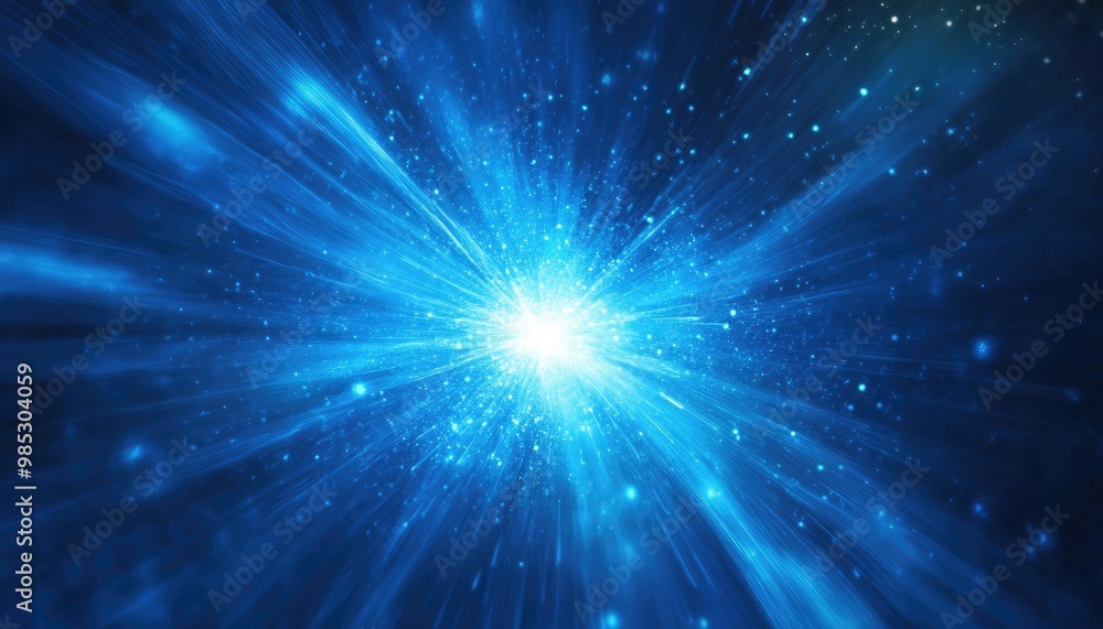 Abstract blue background featuring a digital illustration of an exploding star Abstract blue background featuring a digital illustration of an exploding star