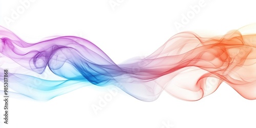 Colorful abstract smoke wave graphic design template illustration isolated on a white background