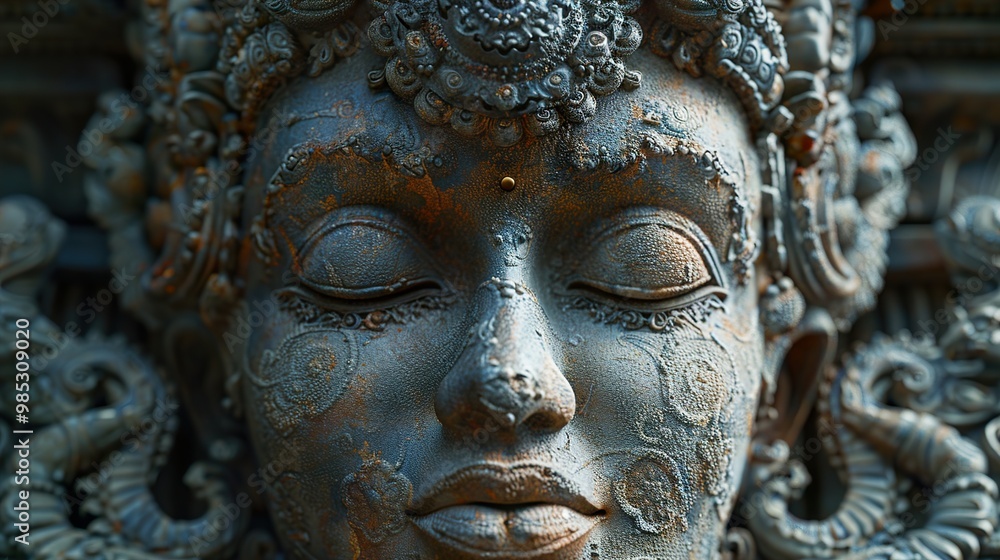 Intricate Ornate Statue of a Serene Figure Intricate Ornate Statue of a Serene Figure