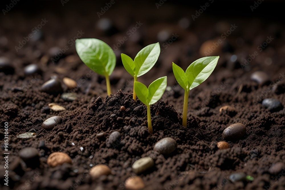 Investment seeds. Seeds planted in soil with coin-shaped leaves, representing careful investments that bear fruit. Investment seeds. Seeds planted in soil with coin-shaped leaves, representing careful investments that bear fruit.