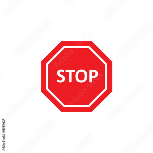 red stop sign vector, traffic regulatory warning stop trendy style illustration for web and app..eps