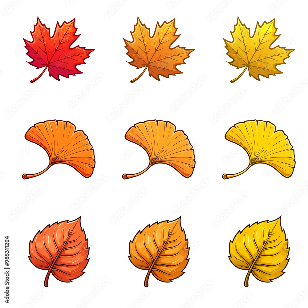 Obraz premium 紅葉の葉っぱ集