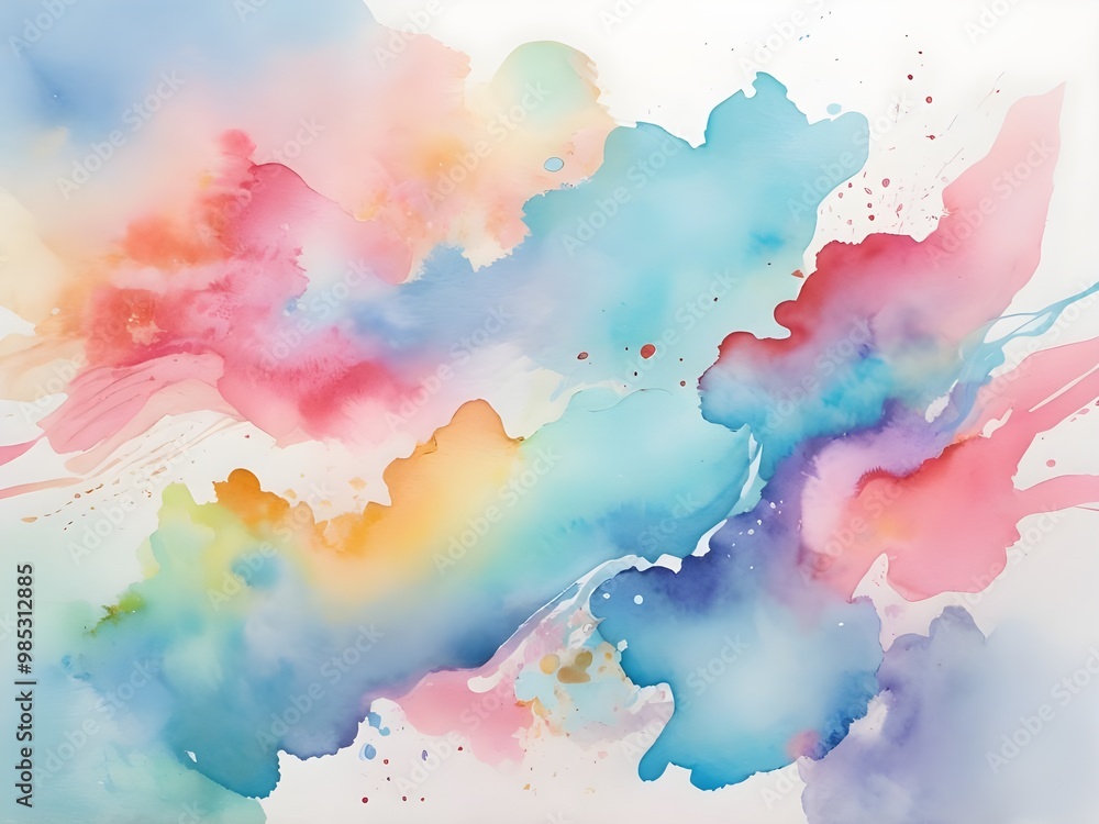 Obraz premium abstract Hand painted pastel holographic Colorful bright ink and watercolor textures