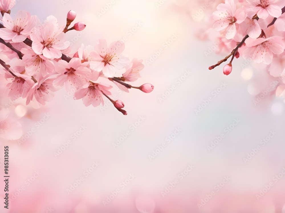 abstract pastel blurred spring summer light delicate pastel pink bokeh background texture border with bright soft color cherry blossoms abstract pastel blurred spring summer light delicate pastel pink bokeh background texture border with bright soft color cherry blossoms