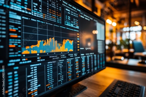 Wallpaper Mural stock market display on screen Torontodigital.ca