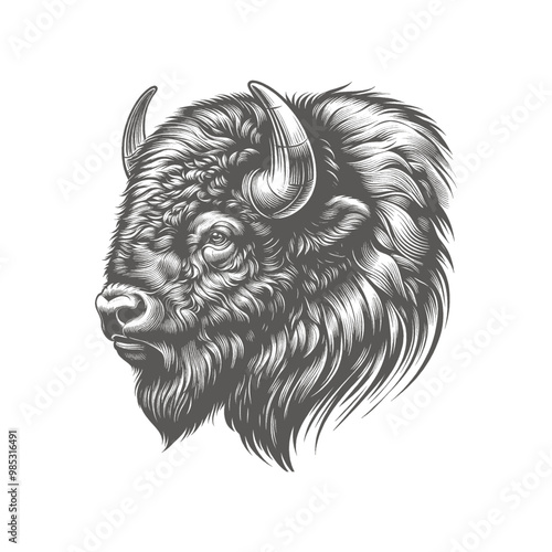 bison vector illustration