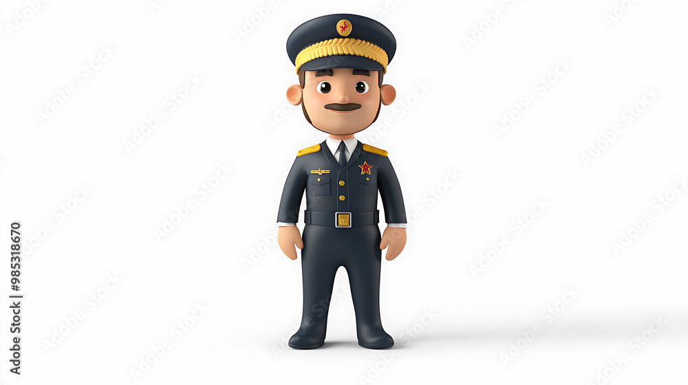 cheerful cartoon pilot in uniform stands confidently, showcasing friendly demeanor. character features detailed pilots outfit, complete with cap and insignia, perfect for various creative projects cheerful cartoon pilot in uniform stands confidently, showcasing friendly demeanor. character features detailed pilots outfit, complete with cap and insignia, perfect for various creative projects