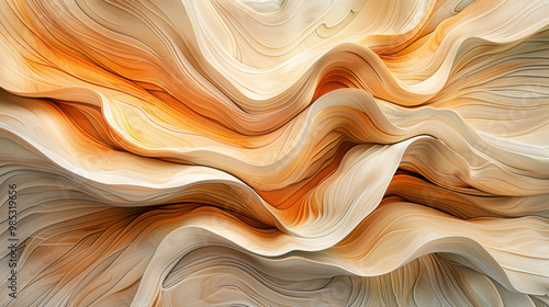  Abstract Waves of sycamore wood