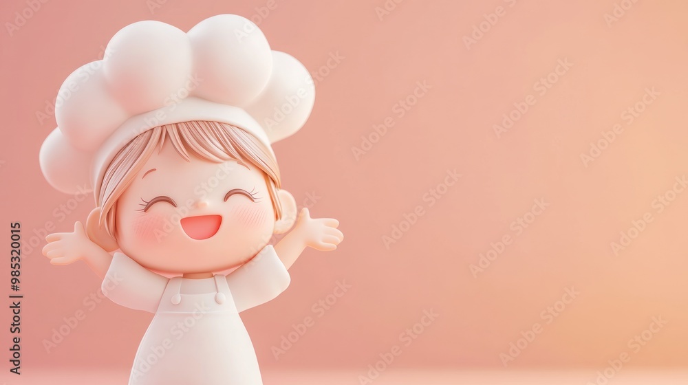 A cheerful cartoon chef character with a big smile and a chef hat. A cheerful cartoon chef character with a big smile and a chef hat.