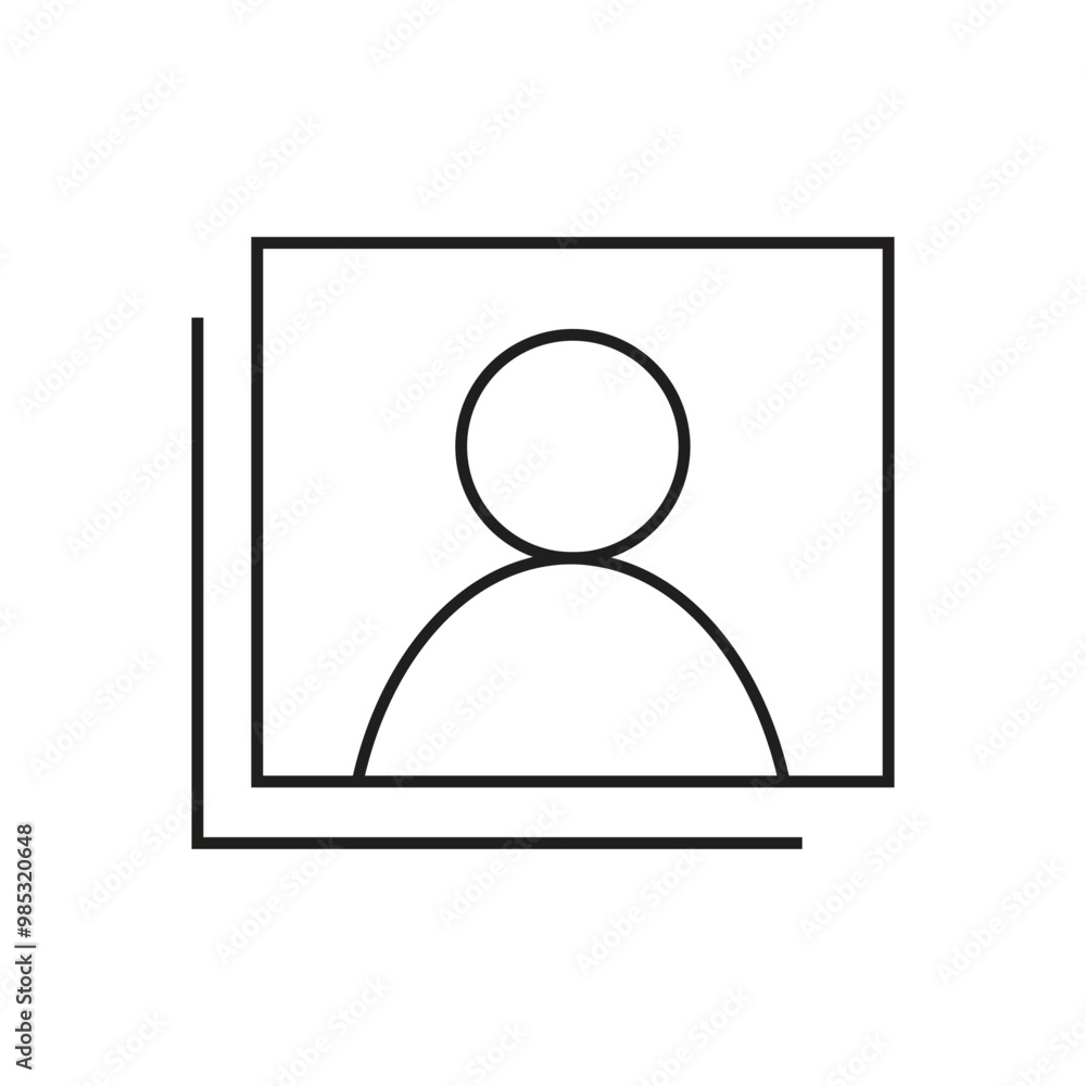 Images User Icon Design. Black Out Line Icon. Images User Icon Design. Black Out Line Icon.