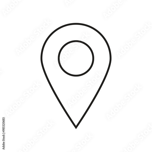 Free Download Location Icon Design. Black Out Line Icon. - GFXLoad