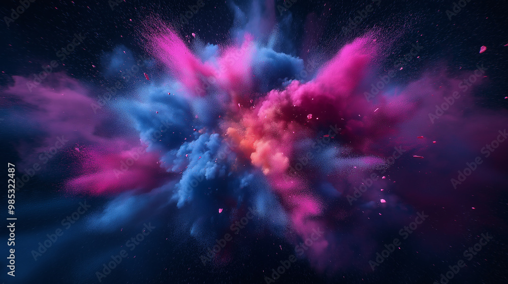 A colorful explosion of paint is shown in the image, with a mix of red, blue, yellow, and green colors. The explosion is so vibrant and lively that it seems to be bursting out of the frame A colorful explosion of paint is shown in the image, with a mix of red, blue, yellow, and green colors. The explosion is so vibrant and lively that it seems to be bursting out of the frame