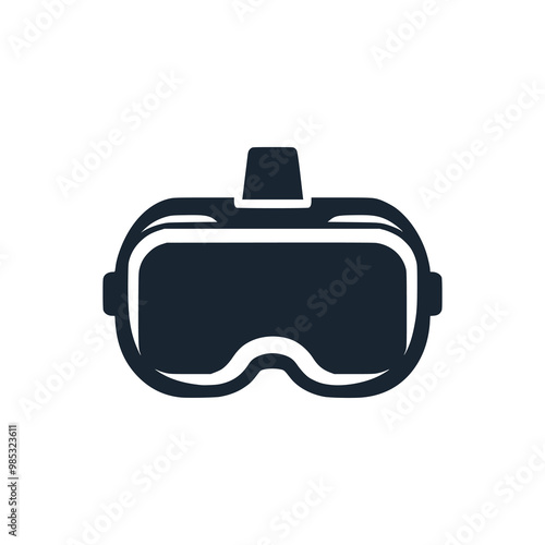 VR glasses technology logo vector illustration template design