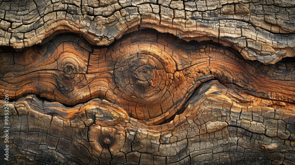 Fototapeta premium Closeup of Knotted Wood
