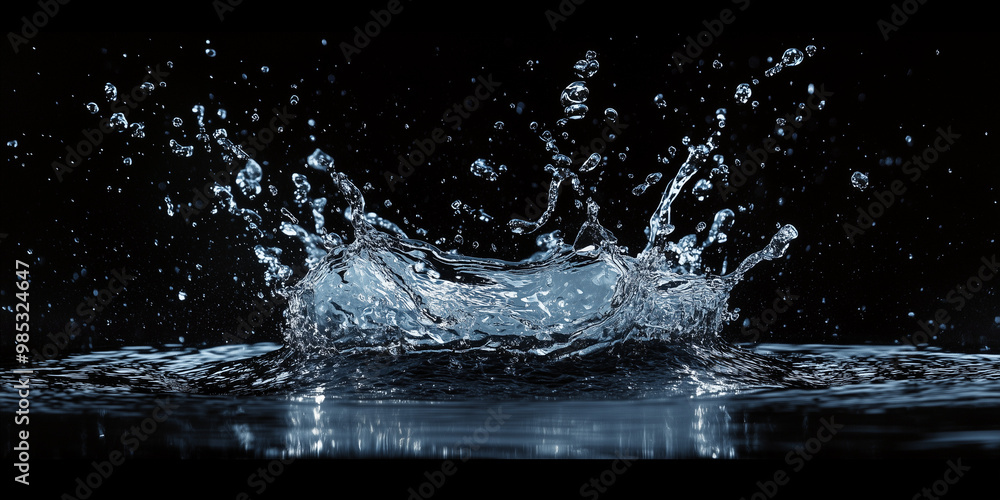 water exploding into thousands of droplets in a high-speed capture water exploding into thousands of droplets in a high-speed capture