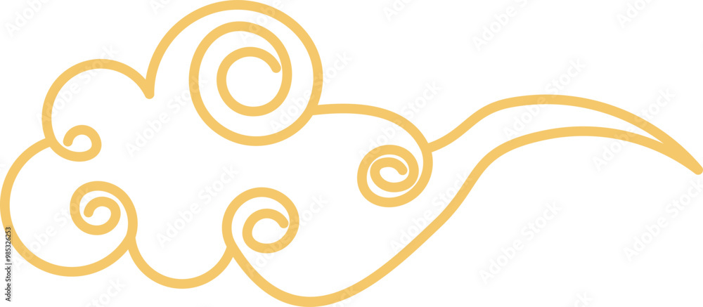 Fototapeta premium Chinese Cloud Outline