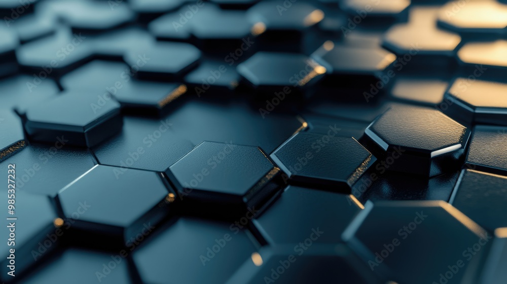 Abstract hexagonal tile background in a 3D illustration Abstract hexagonal tile background in a 3D illustration