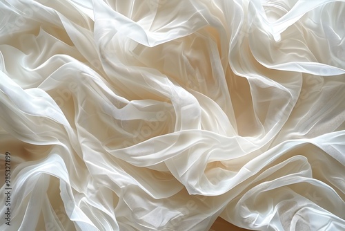 Beige crumpled tissue paper texture background