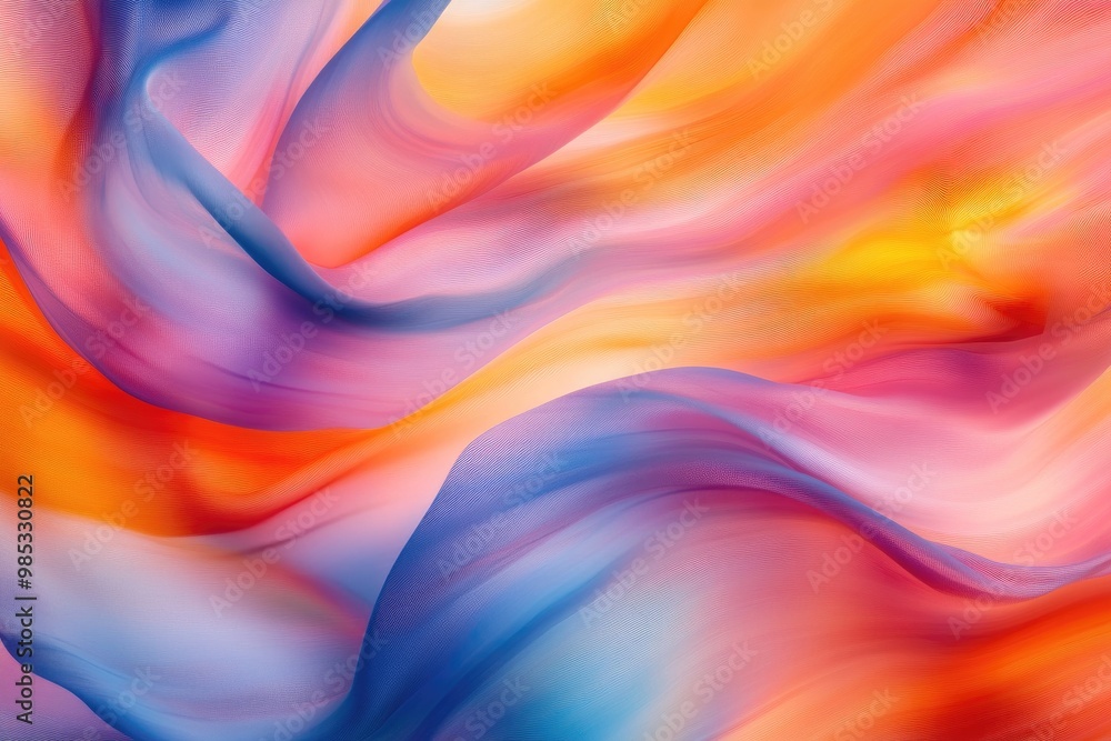 Blurred colorful background featuring flowing waves and lines Abstract illustration of movement and fluid shapes Blurred colorful background featuring flowing waves and lines Abstract illustration of movement and fluid shapes